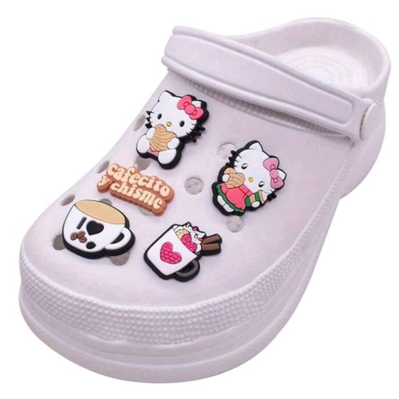 5pc Hello Kitty Coffee Meow Croc/Clog Jibbitz - Picture 6 of 6